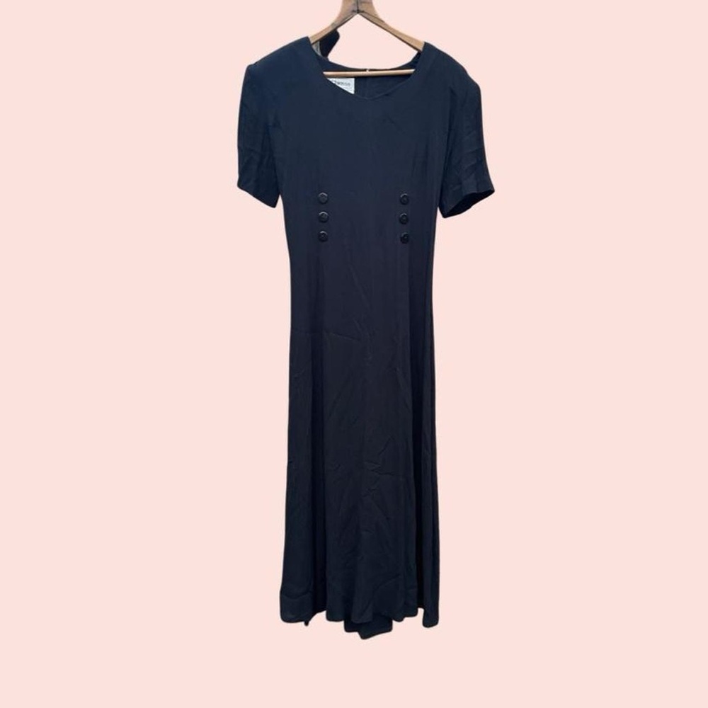 Vintage black maxi dress w/ corset tie details on the back